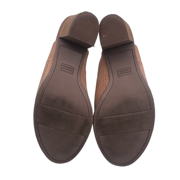 TOMS Brown Slip On Perforated Block Heel Mule Sandals Size 9.5 Women’s - Picture 8 of 8